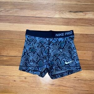 Nike Pro Blue Snake Pattern Shorts